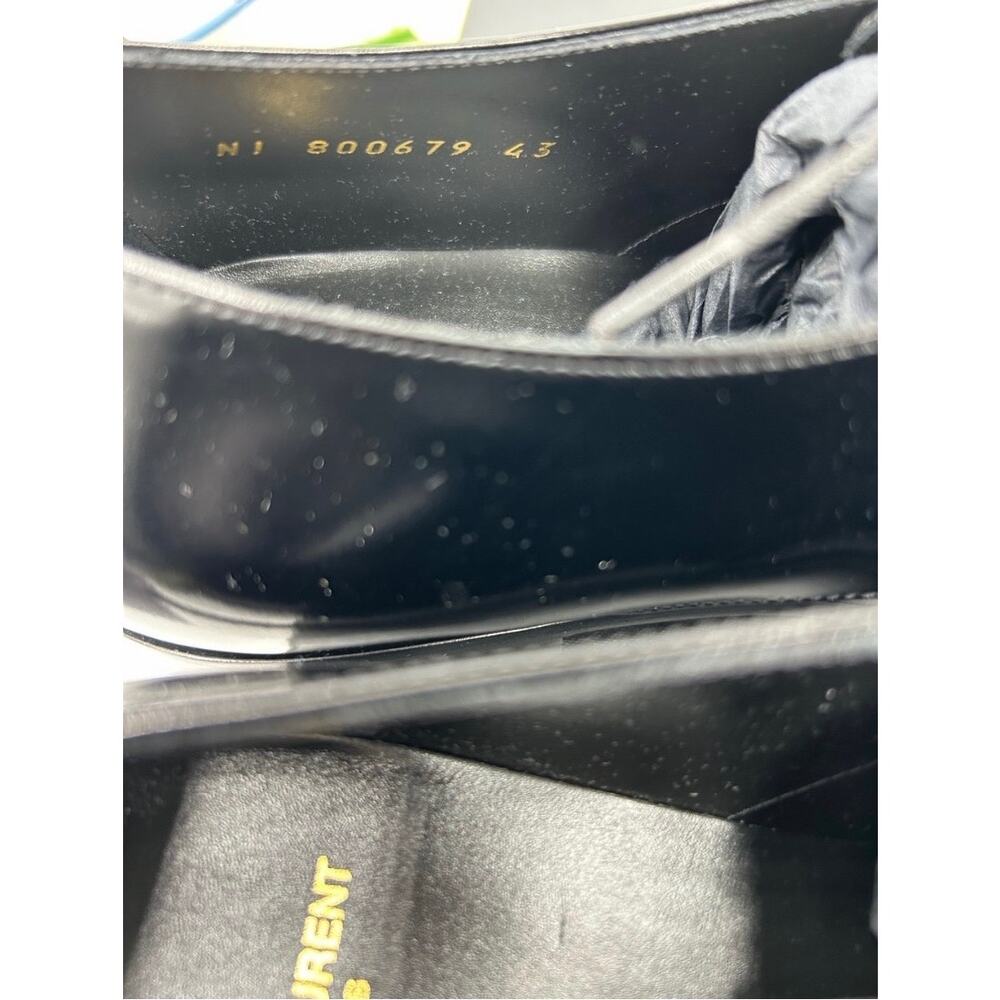 Men's Saint Laurent Jean black leather derby shoes, size 43 made in Italy - Picture 7 of 12